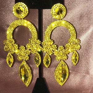 Citrine Crystal Chandelier Earrings